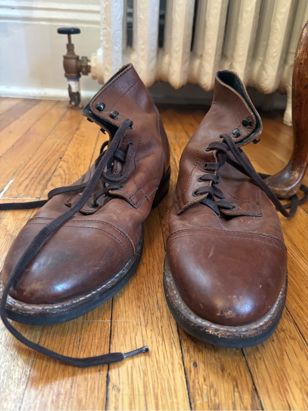 Thursday Boot Company Brown Leather Lace-Up Boots